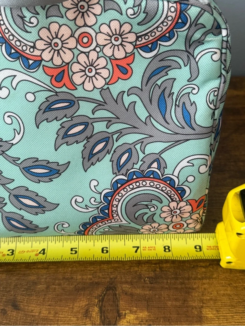 Vera‎ Bradley Insulated Lunch Tote Mint Green Paisley Floral Lunch Bag Zip